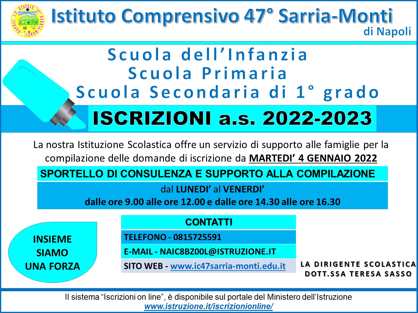 NUOVE ISCRIZIONI  2022/2023